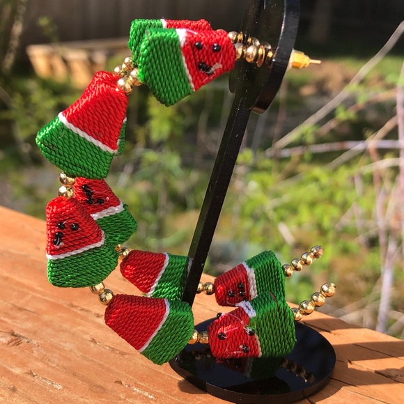 Kenneth J Lane 🆕 Watermelon hoop earrings $80 new - Picture 6 of 8